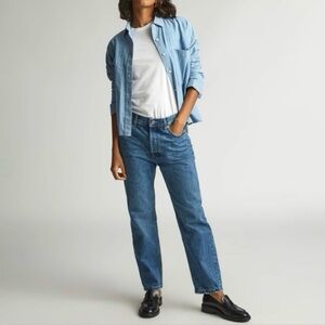 Everlane The Relaxed Straight Jean Size 30 Bottom Fly Vintage Wash Mid Rise